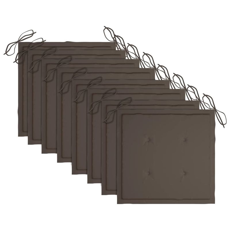 Casa si Gradina - Gradina si terasa - Mobilier exterior - Scaune si sezlonguri gradina - Scaune de gradina pliabile cu perne, 8 buc., lemn masiv acacia, gri taupe, model cu cotieră - Infinity.ro