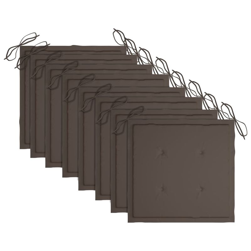 Casa si Gradina - Gradina si terasa - Mobilier exterior - Scaune si sezlonguri gradina - Scaune de gradina pliabile cu perne, 8 buc., lemn masiv acacia, gri taupe, model fără cotieră - Infinity.ro