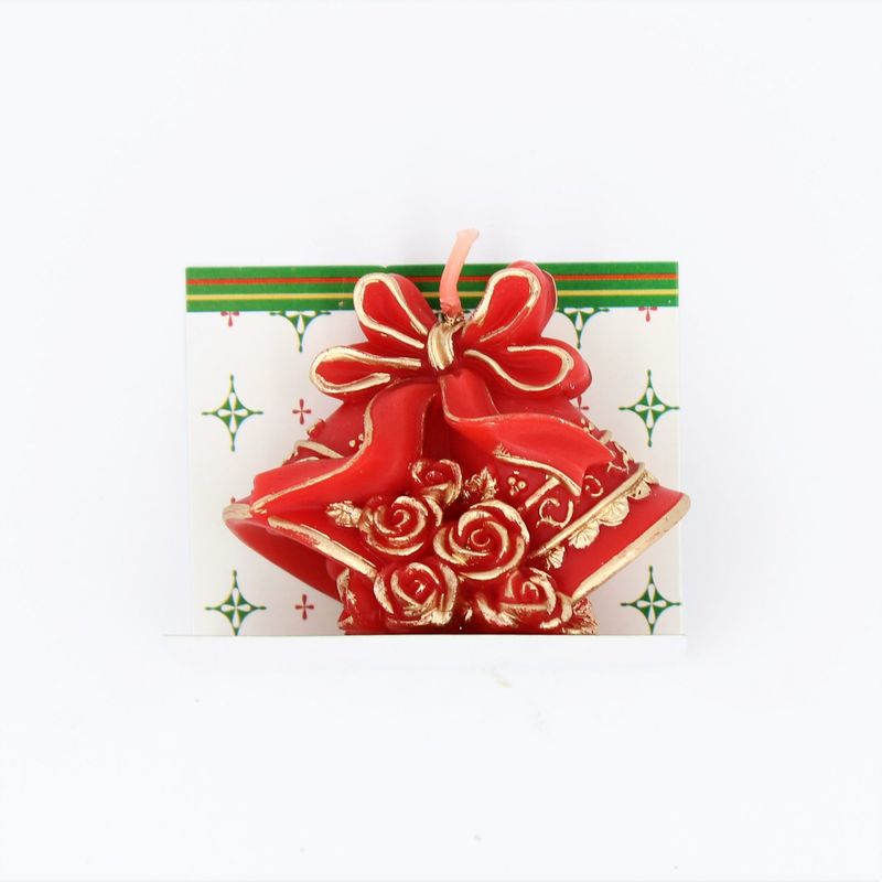 Casa si Gradina - Decoratiuni - Decoratiuni de sezon - Lumanare decorativa - "Clopotei stilizati, rosu cu auriu" - Infinity.ro