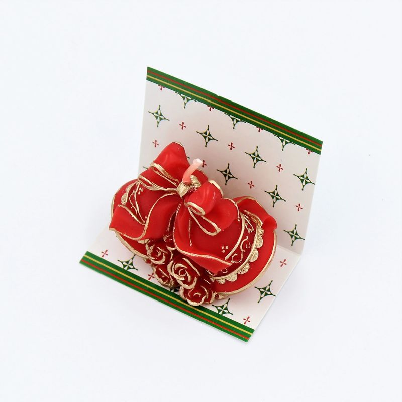 Casa si Gradina - Decoratiuni - Decoratiuni de sezon - Lumanare decorativa - "Clopotei stilizati, rosu cu auriu" - Infinity.ro