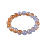 Fashion, accesorii si bijuterii - Femei - Bijuterii femei - Bratari femei - Bratara elastica cu margele de sticla Crisalida, latime 1 cm, bicolora, Maro albastru - Infinity.ro