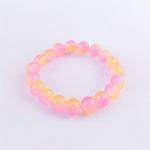Fashion, accesorii si bijuterii - Femei - Bijuterii femei - Bratari femei - Bratara elastica cu margele de sticla Crisalida, latime 1 cm, bicolora, Roz portocaliu - Infinity.ro