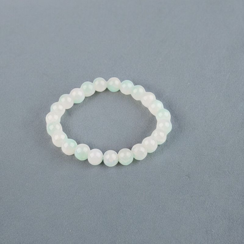 Fashion, accesorii si bijuterii - Femei - Bijuterii femei - Bratari femei - Bratara elastica cu margele de sticla Crisalida, latime 0.8 cm, bicolora, Turcoaz alb - Infinity.ro