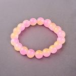 Fashion, accesorii si bijuterii - Femei - Bijuterii femei - Bratari femei - Bratara elastica cu margele de sticla Crisalida, latime 1 cm, bicolora, Roz portocaliu - Infinity.ro