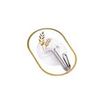 Casa si Gradina - Sanitare - Suporturi si accesorii baie - Accesorii baie - Set 6 carlige metalice autoadezive Crisalida, dimensiune 3,5 x 5,5 cm, Alb auriu - Infinity.ro