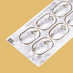 Casa si Gradina - Sanitare - Suporturi si accesorii baie - Accesorii baie - Set 6 carlige metalice autoadezive Crisalida, dimensiune 3,5 x 5,5 cm, Alb auriu - Infinity.ro