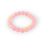 Fashion, accesorii si bijuterii - Femei - Bijuterii femei - Bratari femei - Bratara elastica cu margele de sticla Crisalida, latime 1 cm, bicolora, Roz portocaliu - Infinity.ro
