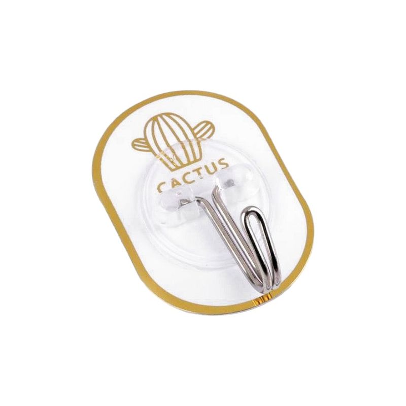 Casa si Gradina - Sanitare - Suporturi si accesorii baie - Accesorii baie - Set 6 carlige metalice autoadezive Crisalida, dimensiune 3,5 x 5,5 cm, Alb auriu - Infinity.ro