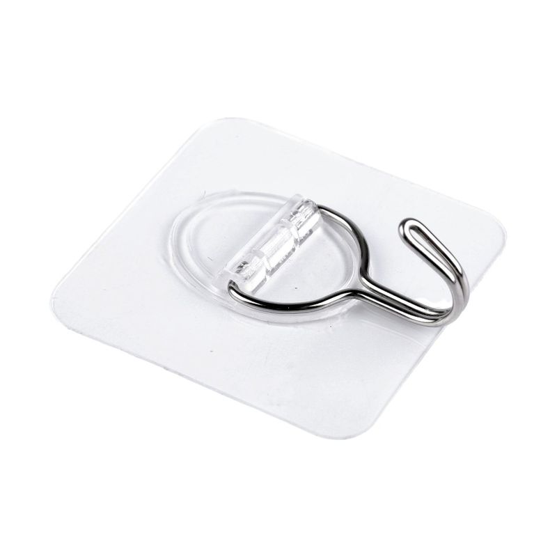 Casa si Gradina - Sanitare - Suporturi si accesorii baie - Accesorii baie - Set 3 carlige metalice autoadezive Crisalida, dimensiune 5.9 x 5.9 cm, Transparent - Infinity.ro
