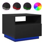 Casa si Gradina - Mobilier - Mese si birouri - Masute de cafea - Masuta de cafea cu lumini LED, negru, 50x49x40 cm - Infinity.ro
