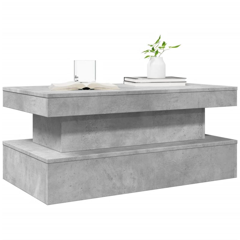 Casa si Gradina - Mobilier - Mese si birouri - Masute de cafea - Masuta de cafea cu lumini LED, gri beton, 90x50x40 cm - Infinity.ro