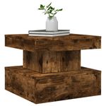 Casa si Gradina - Mobilier - Mese si birouri - Masute de cafea - Masuta de cafea cu lumini LED, stejar fumuriu, 50x50x40 cm - Infinity.ro