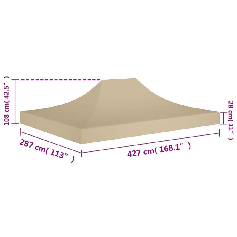 Casa si Gradina - Gradina si terasa - Umbrele si pavilioane - Pavilioane - Acoperis pentru cort de petrecere, bej, 4,5 x 3 m, 270 g/m² - Infinity.ro