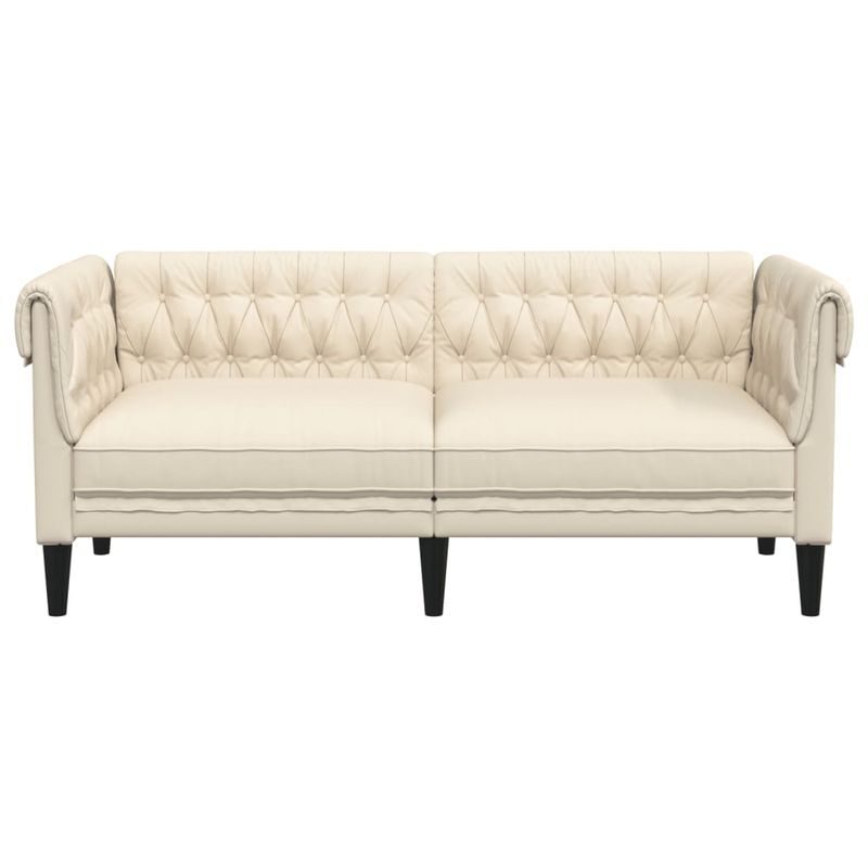Casa si Gradina - Mobilier - Canapele si coltare - Canapele - Canapea Chesterfield cu 2 locuri, crem, material textil - Infinity.ro