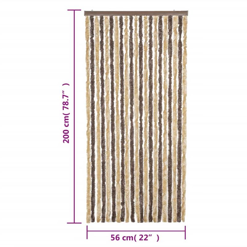 Casa si Gradina - Textile si covoare - Rulouri si jaluzele - Perdea pentru insecte, maro inchis si bej, 56x200 cm, chenille - Infinity.ro