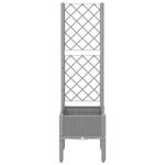 Casa si Gradina - Gradinarit si plante - Plante si ghivece - Ghivece si suporturi - Jardiniera de gradina cu spalier, gri deschis, 40x40x142 cm, PP - Infinity.ro