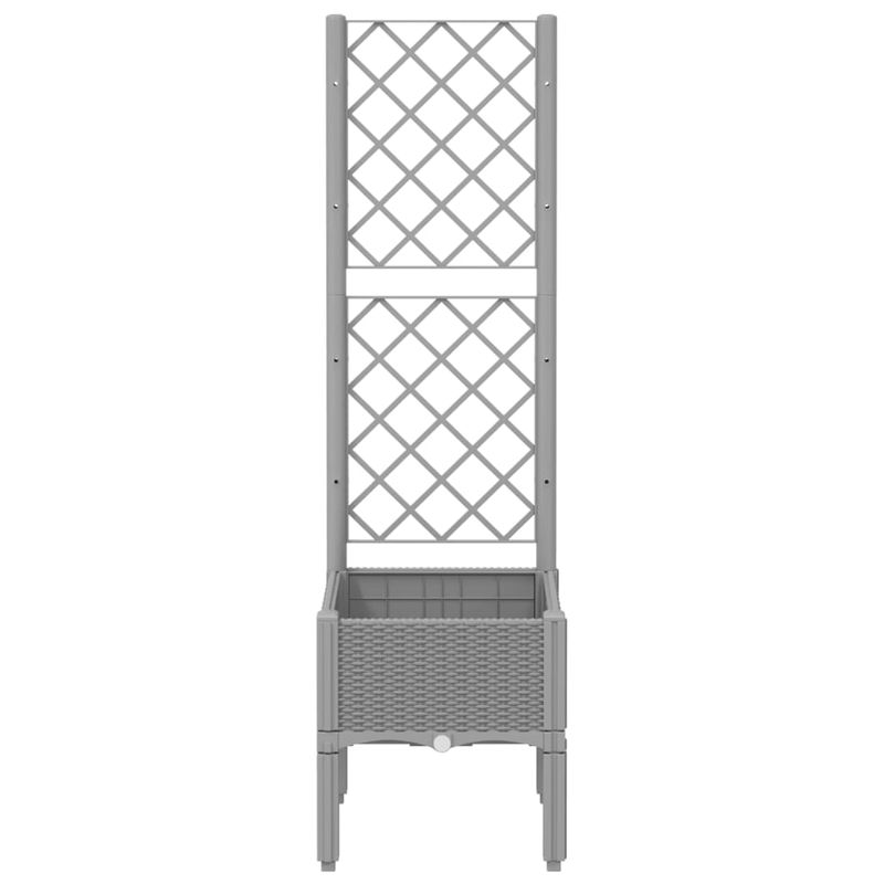 Casa si Gradina - Gradinarit si plante - Plante si ghivece - Ghivece si suporturi - Jardiniera de gradina cu spalier, gri deschis, 40x40x142 cm, PP - Infinity.ro