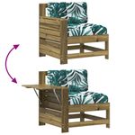 Casa si Gradina - Gradina si terasa - Mobilier exterior - Canapele si fotolii gradina - Canapea gradina cotiera cu perne, lemn de pin tratat, model canapea colțar cu măsuță laterală - Infinity.ro