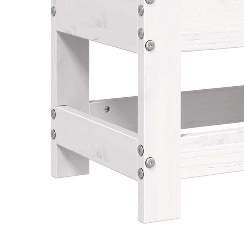 Casa si Gradina - Gradina si terasa - Mobilier exterior - Canapele si fotolii gradina - Taburet de gradina, alb, 62x30x32 cm, lemn masiv de pin - Infinity.ro