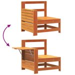 Casa si Gradina - Gradina si terasa - Mobilier exterior - Canapele si fotolii gradina - Canapea cu cotiera de gradina, cu masa laterala, lemn masiv pin, lemn de pin maro - Infinity.ro