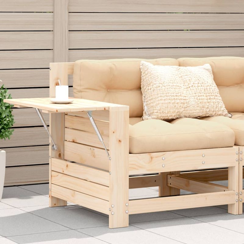 Casa si Gradina - Gradina si terasa - Mobilier exterior - Canapele si fotolii gradina - Canapea gradina cotiera cu perne, lemn masiv de pin - Infinity.ro