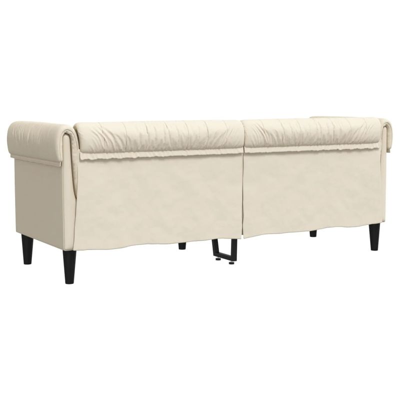 Casa si Gradina - Mobilier - Canapele si coltare - Canapele - Canapea Chesterfield cu 3 locuri, crem, material textil - Infinity.ro
