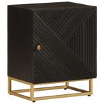 Casa si Gradina - Mobilier - Comode si corpuri - Noptiere - Noptiera, neagra, 40x30x50 cm, lemn masiv de mango si fier - Infinity.ro