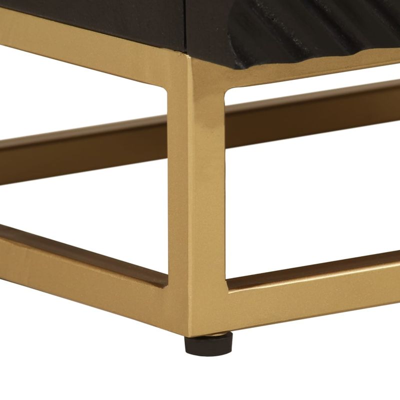 Casa si Gradina - Mobilier - Comode si corpuri - Noptiere - Noptiera, neagra, 40x30x50 cm, lemn masiv de mango si fier - Infinity.ro