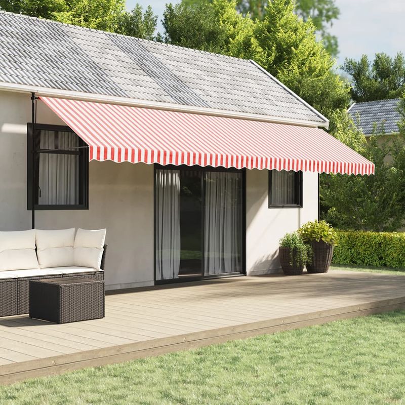 Casa si Gradina - Gradina si terasa - Umbrele si pavilioane - Umbrele - Panza copertina de rezerva, dungi rosii si albe, 6x3,5 m - Infinity.ro