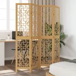 Casa si Gradina - Decoratiuni - Pereti despartitori si paravane - Paravan de camera cu 4 panouri, maro, lemn masiv paulownia - Infinity.ro