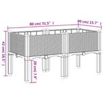 Casa si Gradina - Gradinarit si plante - Plante si ghivece - Ghivece si suporturi - Jardiniera de gradina cu picioare, gri deschis, 80x40x42 cm, PP - Infinity.ro