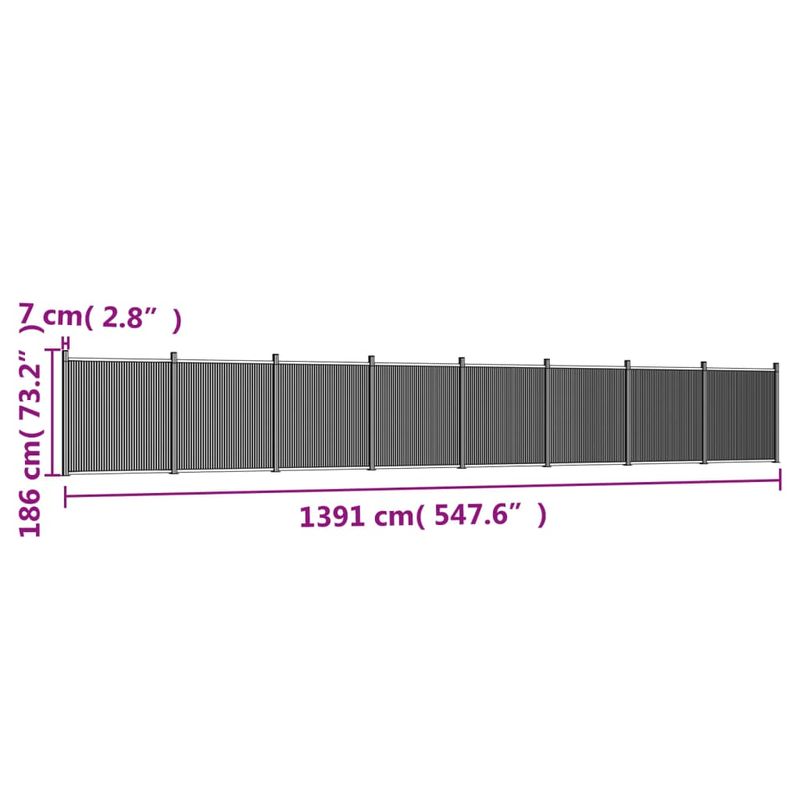 Casa si Gradina - Gradina si terasa - Garduri, panouri si accesorii - Panou pentru gard, gri, 1391x186 cm, WPC - Infinity.ro