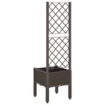 Casa si Gradina - Gradinarit si plante - Plante si ghivece - Ghivece si suporturi - Jardiniera de gradina cu spalier, maro, 40x40x142 cm, PP - Infinity.ro