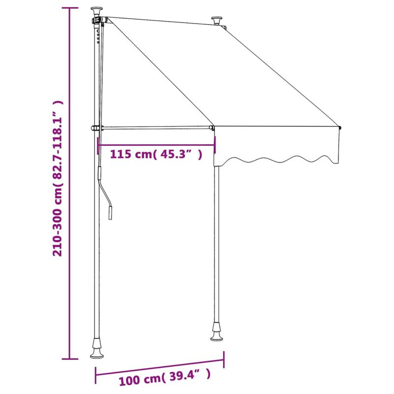 Casa si Gradina - Gradina si terasa - Umbrele si pavilioane - Umbrele - Copertina retractabila, crem, 100x150 cm, tesatura si otel - Infinity.ro