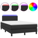 Casa si Gradina - Mobilier - Paturi si accesorii - Paturi - Pat box spring cu saltea si LED, negru, 120x190 cm, piele eco - Infinity.ro