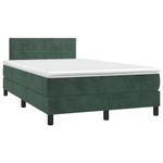 Casa si Gradina - Mobilier - Paturi si accesorii - Paturi - Pat cu arcuri, saltea si LED, verde inchis, 120x190 cm, catifea - Infinity.ro