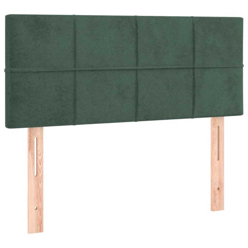 Casa si Gradina - Mobilier - Paturi si accesorii - Paturi - Pat cu arcuri, saltea si LED, verde inchis, 120x190 cm, catifea - Infinity.ro