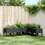 Casa si Gradina - Gradinarit si plante - Plante si ghivece - Ghivece si suporturi - Jardiniera de gradina cu picioare, negru, 160x120x42 cm, PP - Infinity.ro