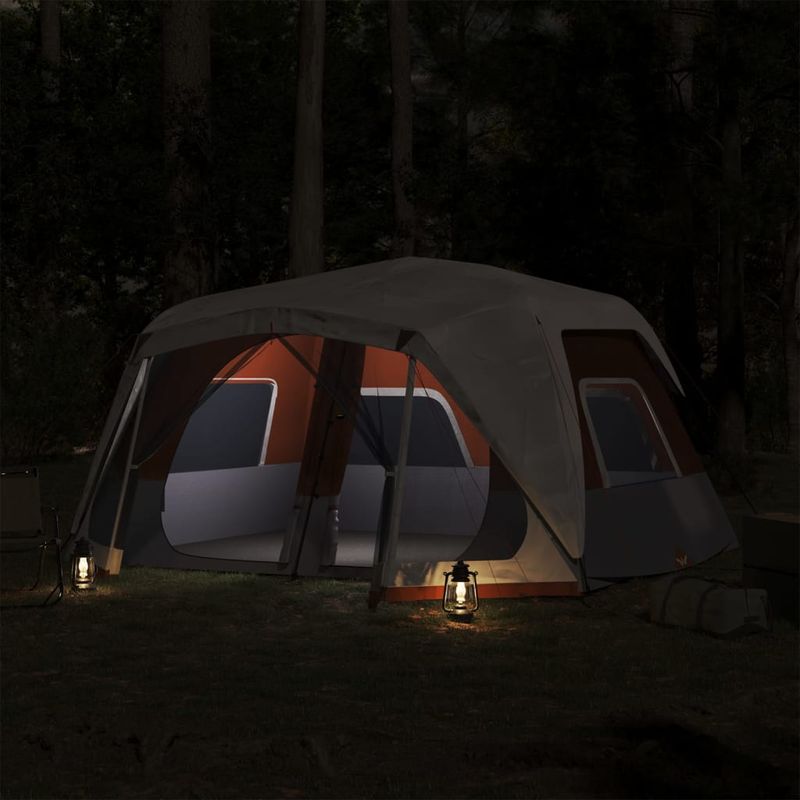 Sport si Outdoor - Camping - Corturi camping - Cort camping cu LED pentru 10 persoane, gri deschis/portocaliu - Infinity.ro