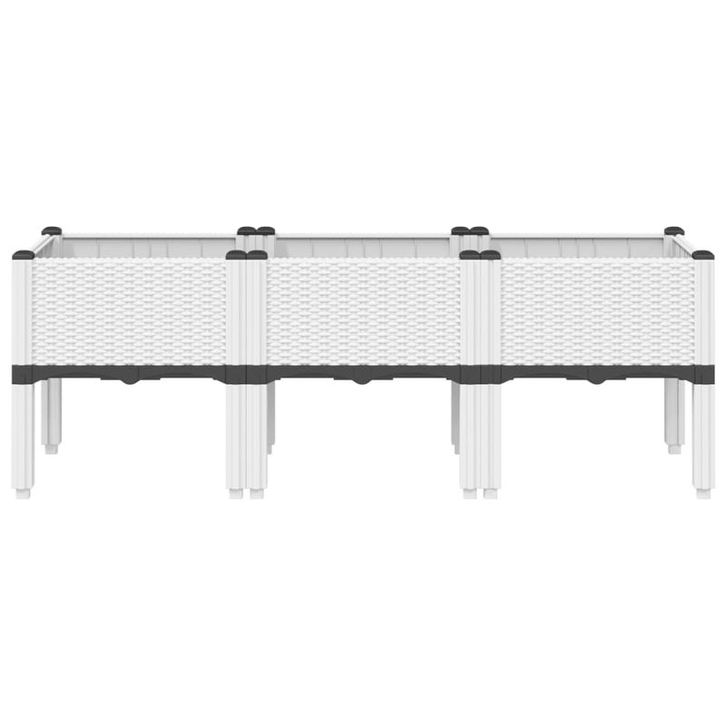 Casa si Gradina - Gradinarit si plante - Plante si ghivece - Ghivece si suporturi - Jardiniera de gradina cu picioare, alb, 120x40x42 cm, PP - Infinity.ro