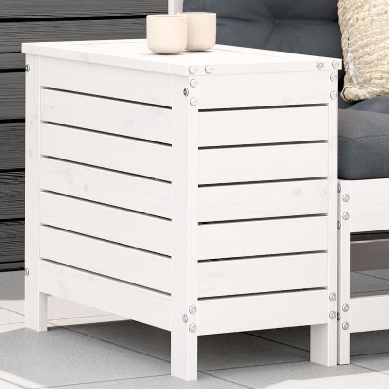 Casa si Gradina - Gradina si terasa - Mobilier exterior - Canapele si fotolii gradina - Taburet de gradina, alb, 62x31,5x52 cm, lemn masiv pin - Infinity.ro
