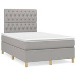 Casa si Gradina - Mobilier - Paturi si accesorii - Paturi - Pat cu arcuri, saltea si LED, gri deschis, 120x190 cm, textil - Infinity.ro