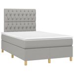 Casa si Gradina - Mobilier - Paturi si accesorii - Paturi - Pat cu arcuri, saltea si LED, gri deschis, 120x190 cm, textil - Infinity.ro