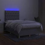 Casa si Gradina - Mobilier - Paturi si accesorii - Paturi - Pat cu arcuri, saltea si LED, gri deschis, 120x190 cm, textil - Infinity.ro
