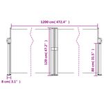 Casa si Gradina - Gradina si terasa - Umbrele si pavilioane - Umbrele - Copertina laterala retractabila, crem, 120x1200 cm - Infinity.ro