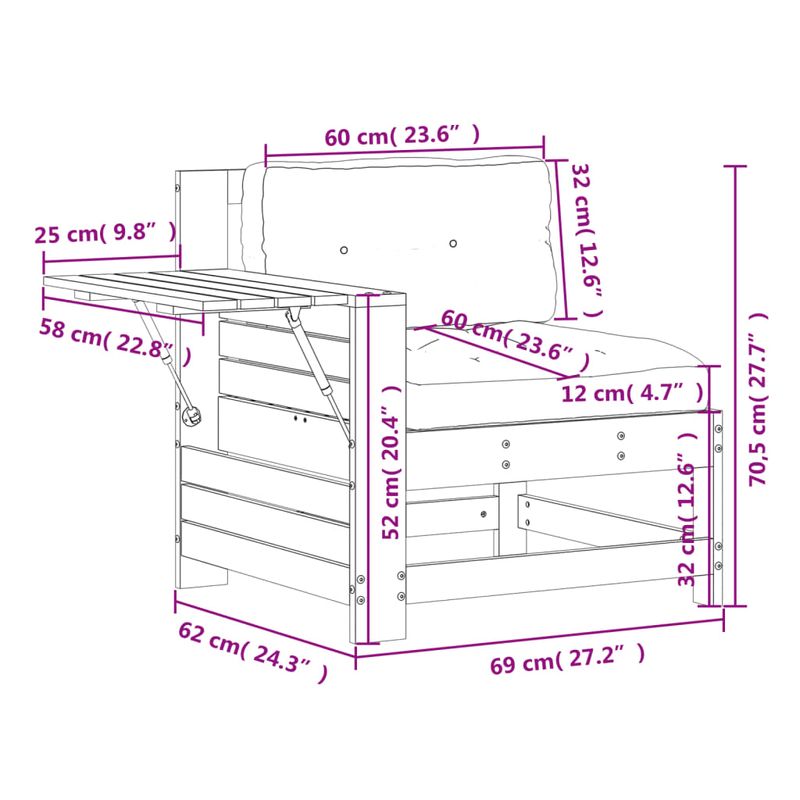 Casa si Gradina - Gradina si terasa - Mobilier exterior - Canapele si fotolii gradina - Canapea gradina cotiera cu perne, alb, lemn masiv de pin - Infinity.ro