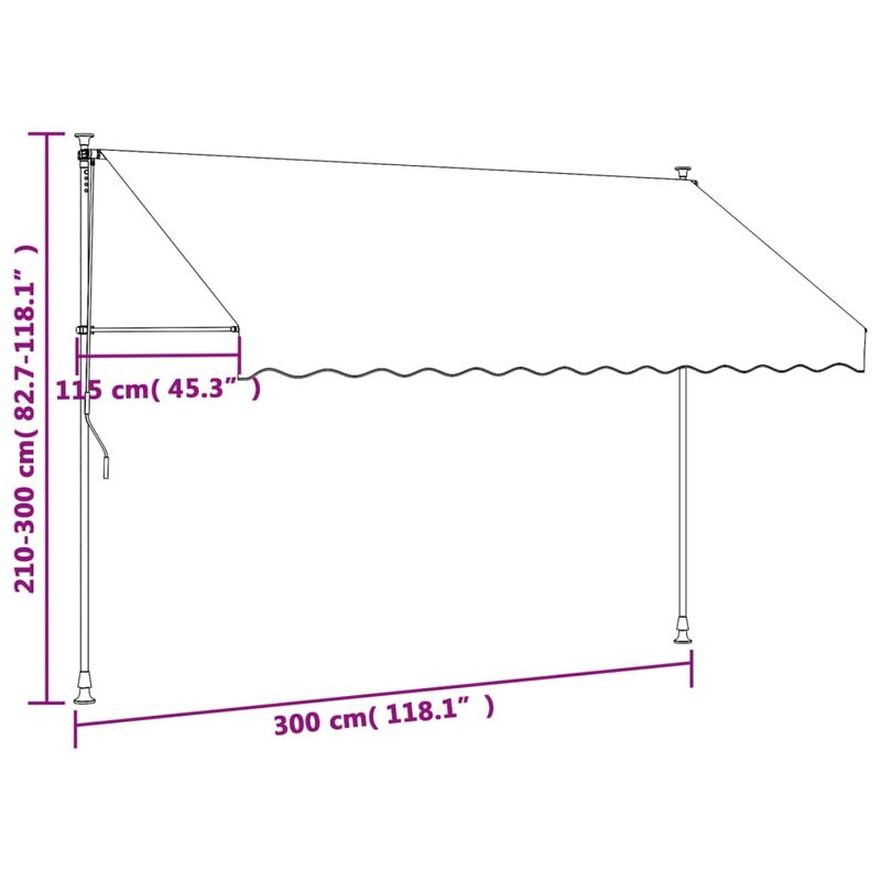 Casa si Gradina - Gradina si terasa - Umbrele si pavilioane - Umbrele - Copertina retractabila, crem, 300x150 cm, tesatura si otel - Infinity.ro