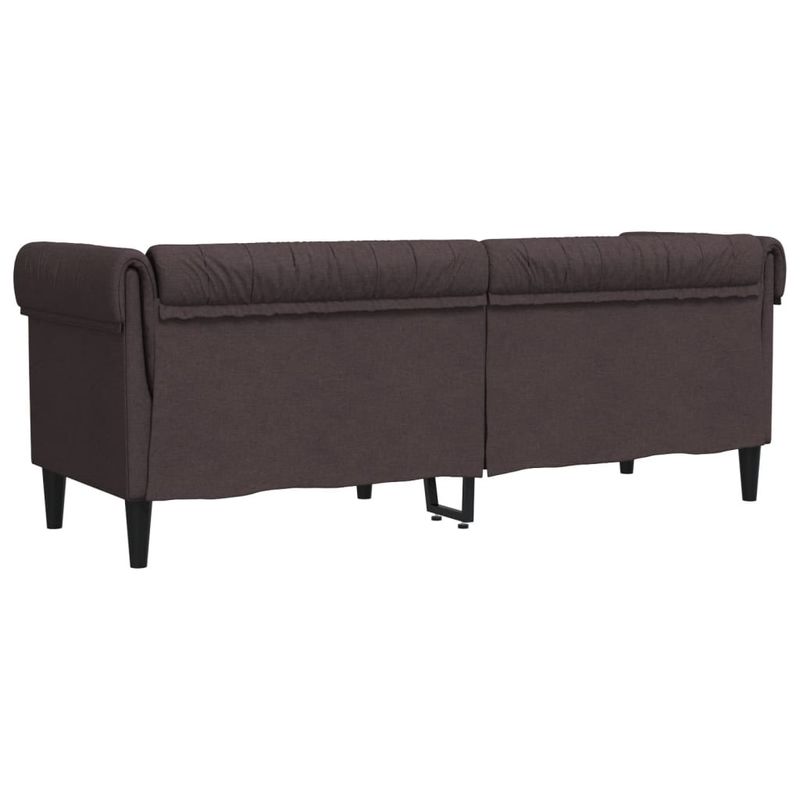 Casa si Gradina - Mobilier - Canapele si coltare - Canapele - Canapea Chesterfield cu 3 locuri, maro inchis, material textil - Infinity.ro