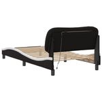 Casa si Gradina - Mobilier - Paturi si accesorii - Paturi - Cadru de pat cu LED, negru si alb, 100x200 cm, piele ecologica - Infinity.ro