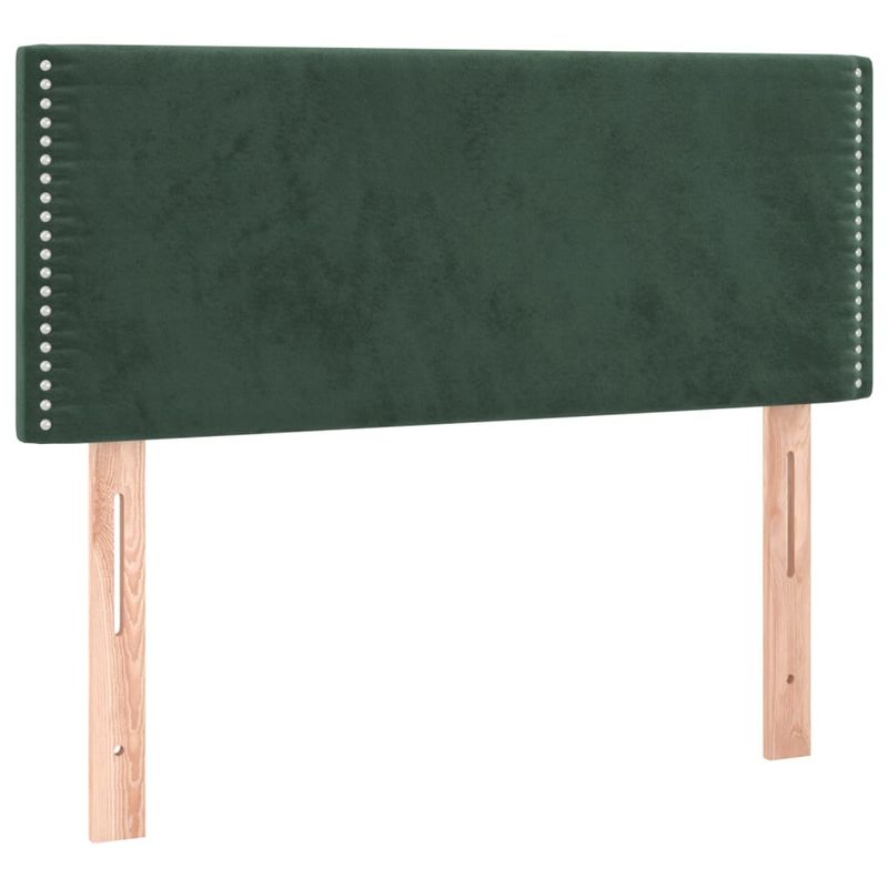 Casa si Gradina - Mobilier - Paturi si accesorii - Paturi - Pat cu arcuri, saltea si LED, verde inchis, 120x190 cm, catifea - Infinity.ro